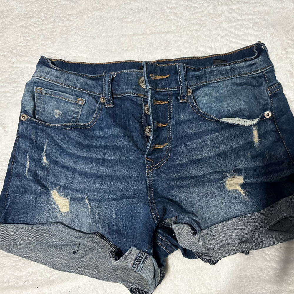 Express mid rise jean shorts